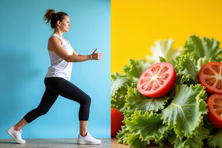 Personne faisant du sport et mangeant une salade, illustrant la nutrition sportive